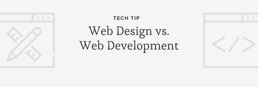 web design versus web development blog header